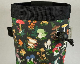 Mushrooms on Black Rock Climbing Chalk Bag