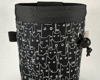 Black Cats with White Whiskers Rock Climbing Chalk Bag