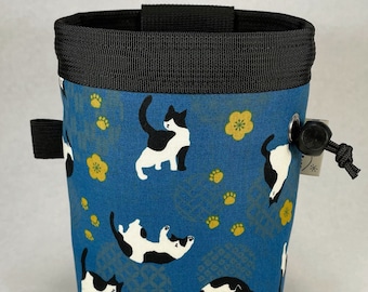 Black and White Cats on Blue Rock Climbing Chalk Bag