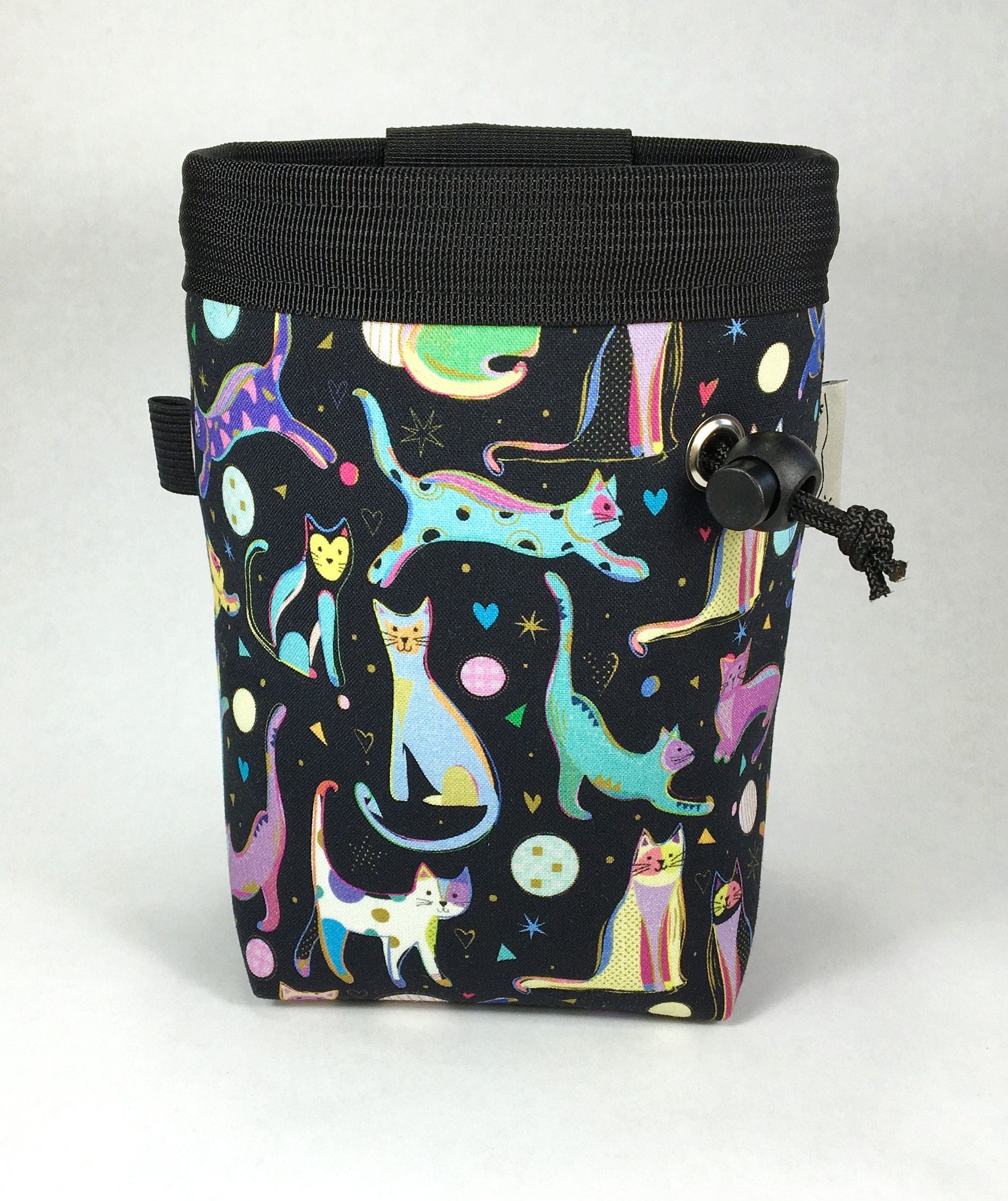 Colorful Cats on Black Rock Climbing Chalk Bag Etsy