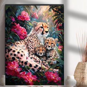 Light Pink Cheetah Wall Art – Safari Animal Print for Teen Girls’ Room, Modern Boho Digital Poster