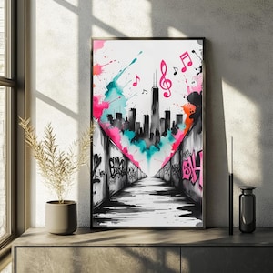 Graffiti Music Lover Print: Abstract Urban Art Poster (Digital Download