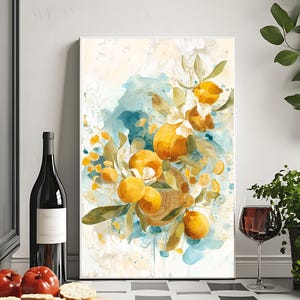 Watercolor Lemon Print: Refreshing Citrus Kitchen Wall Art (Digital Download