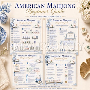 American Mahjong Table Guide | Beginner Rules PDF Download, Printable Mahjong Learning Resource, Tile-by-Tile Quick  Guide for New Players