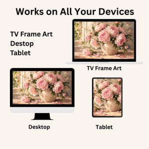 Roses in Vase TV Frame Art Desktop Wallpaper 4K Tablet Multi Device Bundle