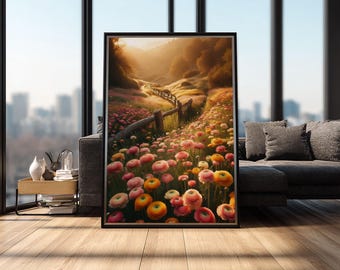 Vintage Ranunculus Floral Print: Botanical Wall Art (Digital Download)