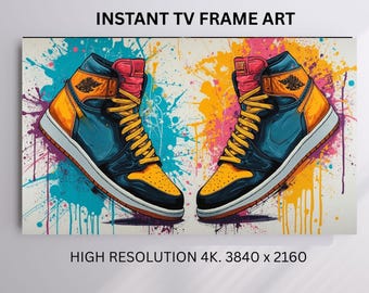 Graffiti Sneaker TV Frame Art, Sneakerhead Street Art for Samsung Frame TV