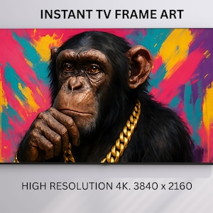 Funky Monkey Pop Art | Samsung Frame TV 4K Digital Art (JPG)