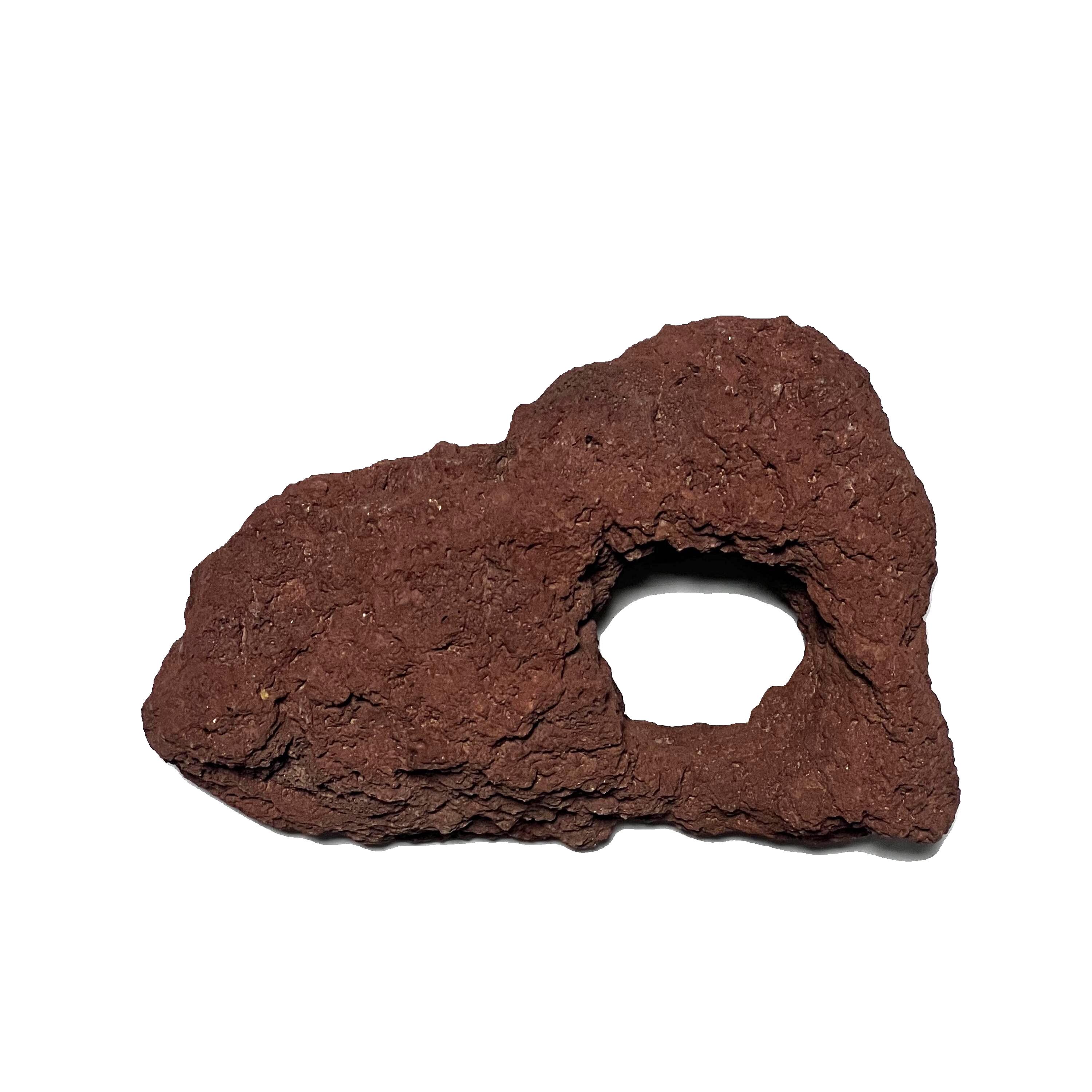 Medium Natural Red Lava Rock with Hole – Unique Volcanic Stone for Aquariums, Terrariums, or Crafts