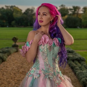 Pastel goth wedding dress- pastel rainbow wedding dress MADE TO ORDER/ measure