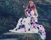 Alternative wedding dress- alternative prom dress- flower wedding dress- handmade flowers MADE TO ORDER