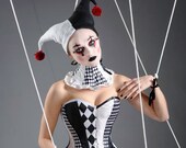 Harlequin corset - harlequin costume- joker- jester- cosplay. Custom made to measure