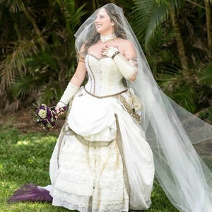 Steampunk wedding dress- alternative prom- corset wedding dress- MADE TO ORDER