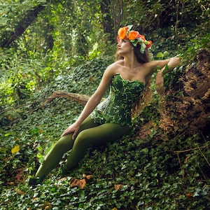 Poison Ivy costume- corset & knickers cosplay- Mother nature- Halloween MADE TO MEASURE