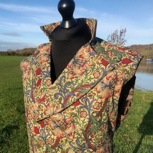 Steampunk William Morris double breasted men&#39;s waistcoat. Made to order.