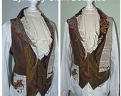 Steampunk mens waistcoat Victorian inspired made to order