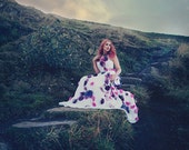 Unique wedding dress / prom. Alternative corset dress with handmade flowers MADE TO ORDER/ measure