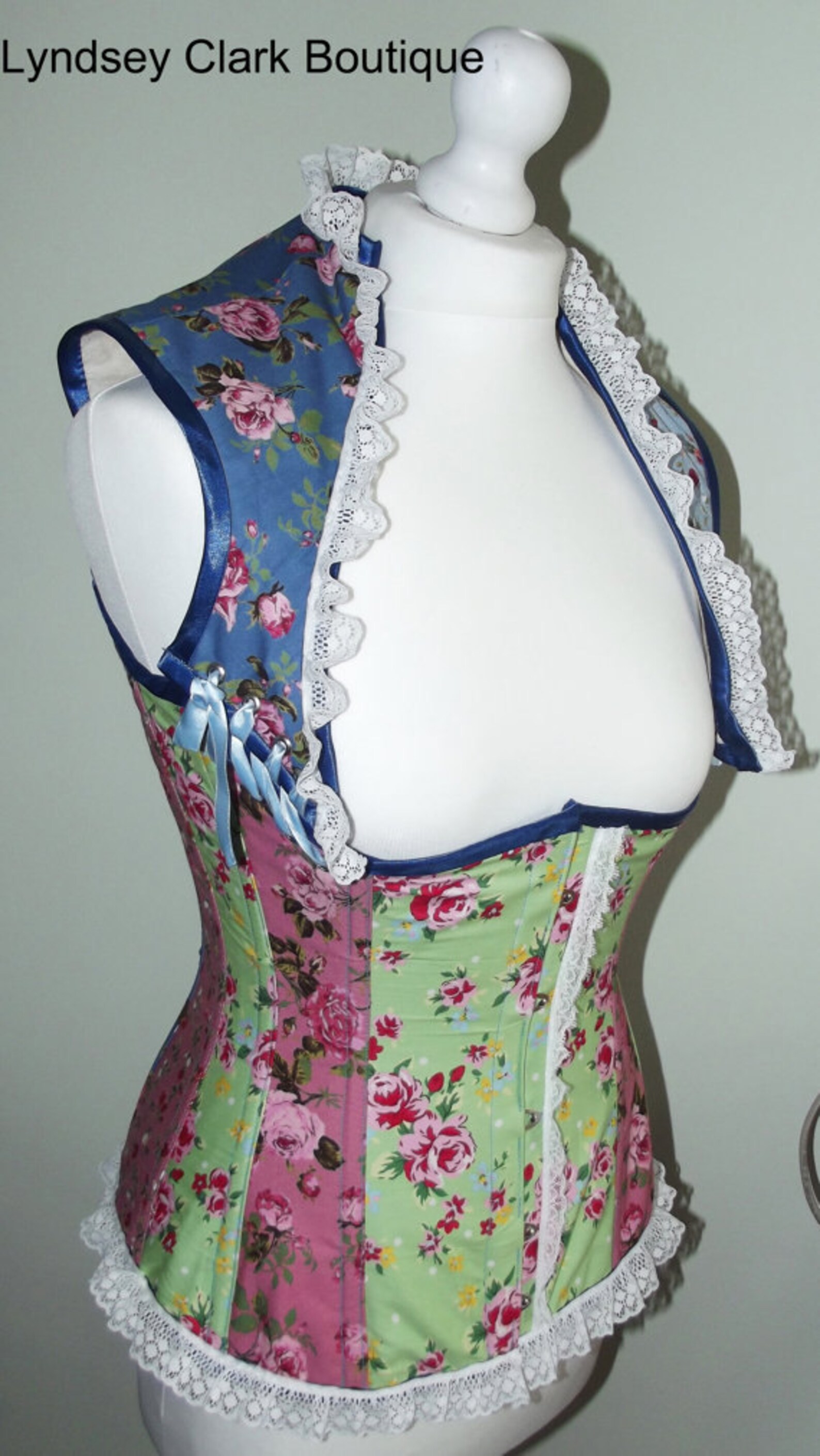 Telles Fuchsia Floral Net Overlay Underbust Corset main image 0