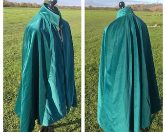 Teal velvet cloak