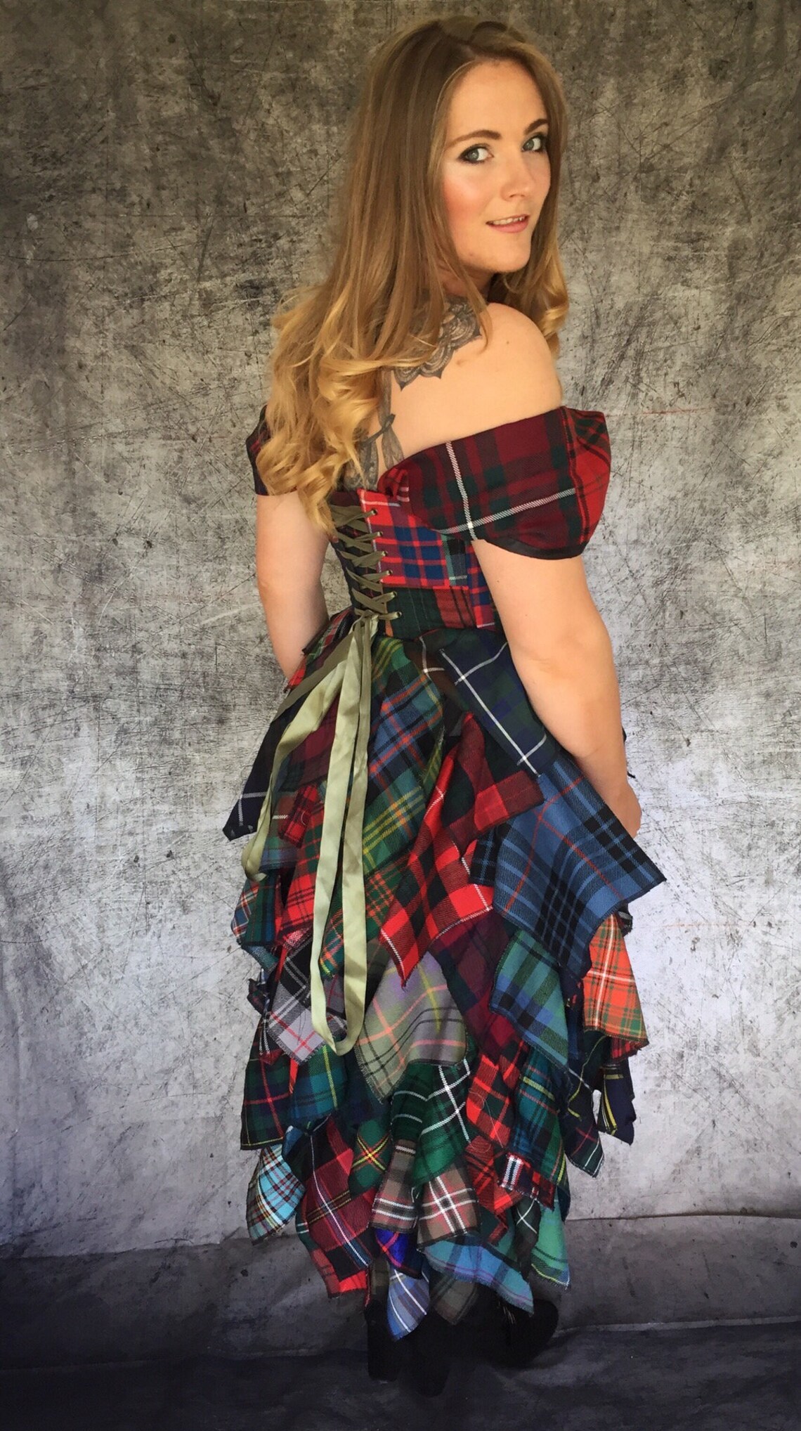 Tartan dress UK 14/16 Etsy
