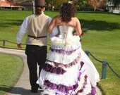 Steampunk wedding dress- alternative wedding dress- purple wedding dress- steampunk prom dress- MADE TO ORDER