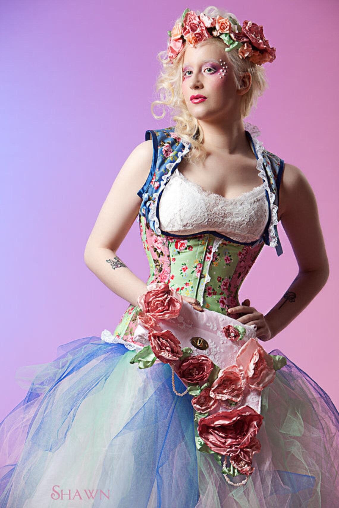 Floral Corset Underbust Under Bust Corset Flower Corset Made to Measure Etsy