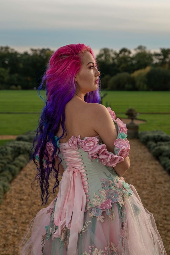 Pastel wedding dress cheap