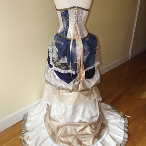 Steampunk wedding dress- prom dress- alternative wedding dress- corset, bustle & train MADE TO ORDER