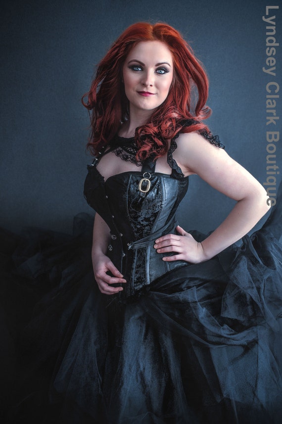 Gothic Corset Black Steampunk Corset Costume/ Cosplay. Made to Measure 