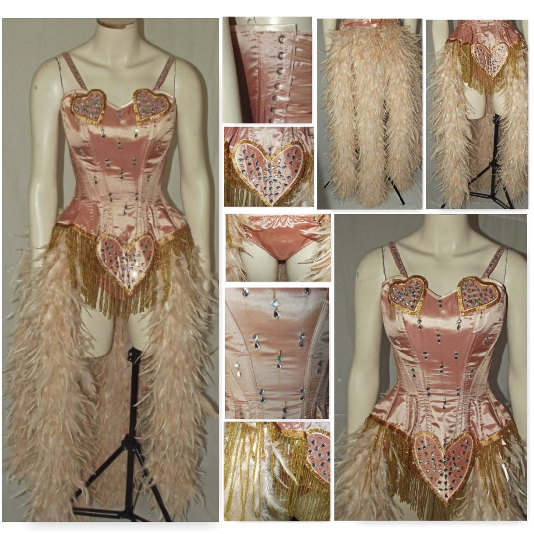 Satine Abiti Stile Moulin Rouge NEW Women's Pink Parisian Showgirl