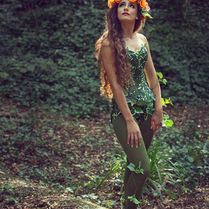 Poison Ivy costume corset Mother nature cosplay fancy dress Halloween MADE TO ORDER image 2