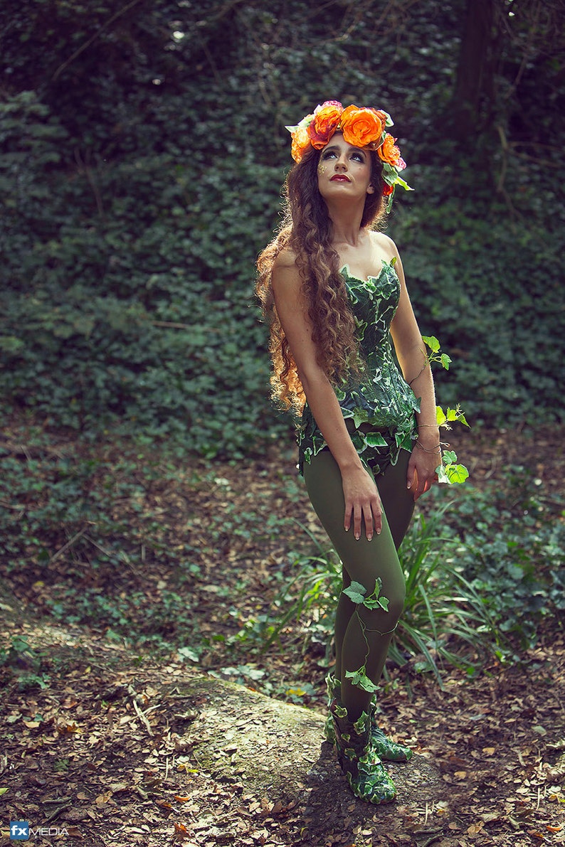 Poison Ivy costume corset Mother nature cosplay fancy dress Halloween MADE TO ORDER image 2