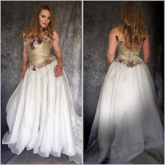 white steampunk wedding dress