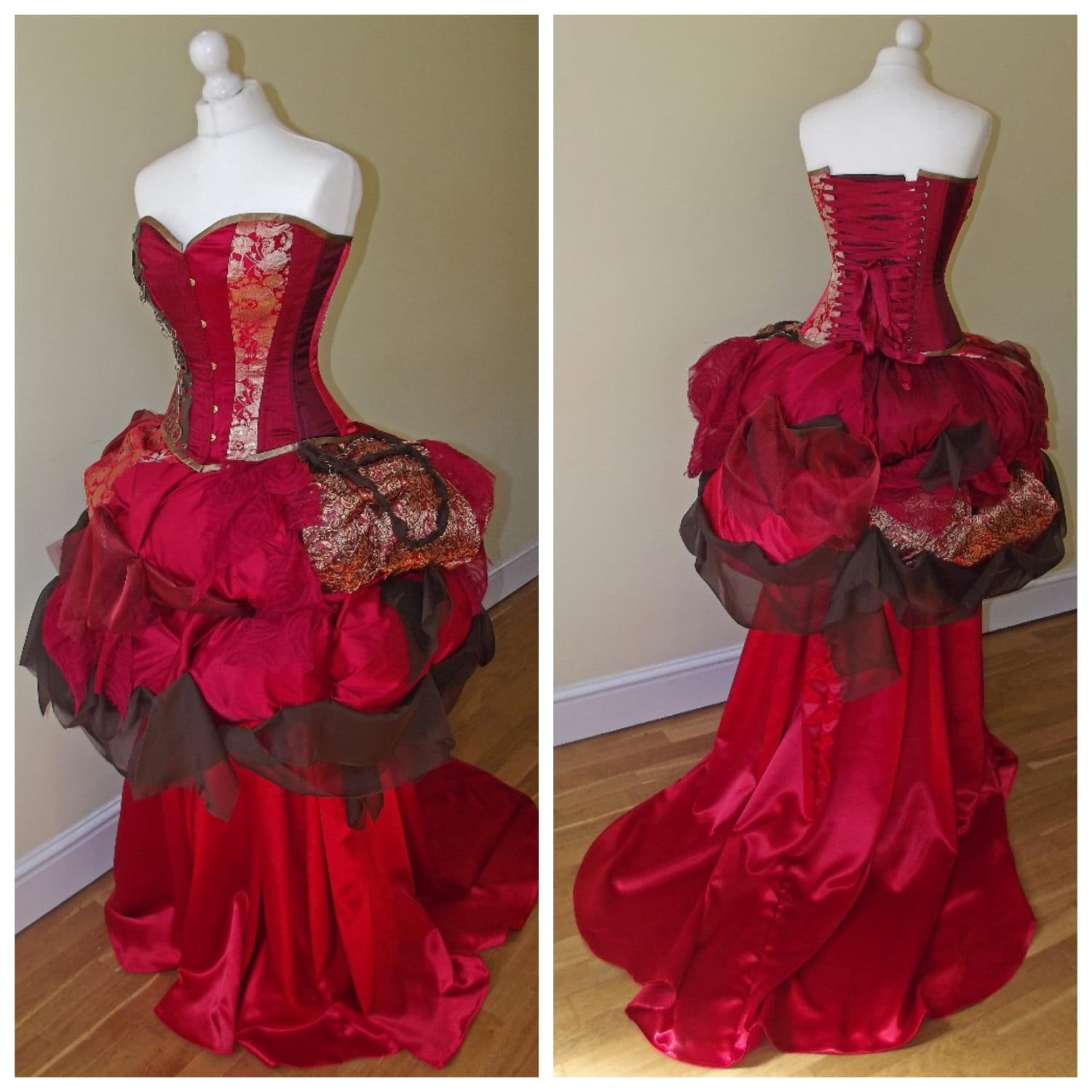 Steampunk Wedding Dress Red Wedding Dress Alternative Wedding Dress