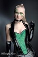 Matrix costume- cosplay corset- black & green cyberpunk corset costume with tails. UK 8-10 