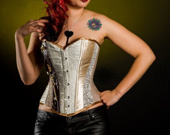 Steampunk wedding corset- Gothic clothing. MADE TO ORDER