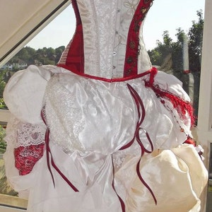 Steampunk wedding dress altenative wedding dress red wedding dress steampunk prom dress MADE TO ORDER image 3