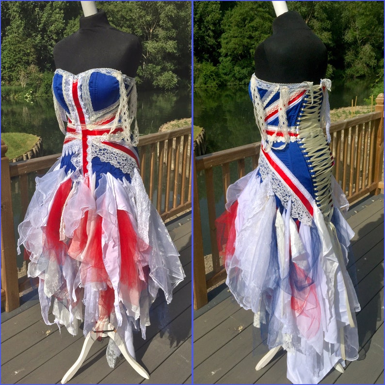 SALE. Union jack dress alternative dress. UK 8 image 2