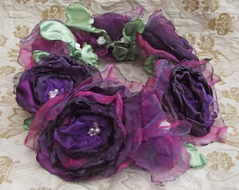 Festival hair accessory- Hair garland - flower garland- Made to order