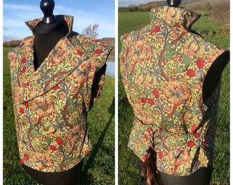 Steampunk William Morris double breasted men’s waistcoat. Made to order.