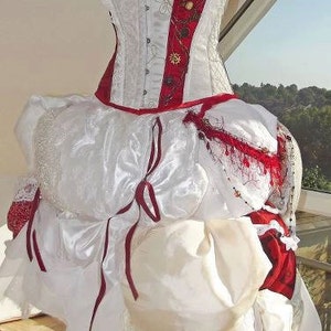 Steampunk wedding dress altenative wedding dress red wedding dress steampunk prom dress MADE TO ORDER image 1