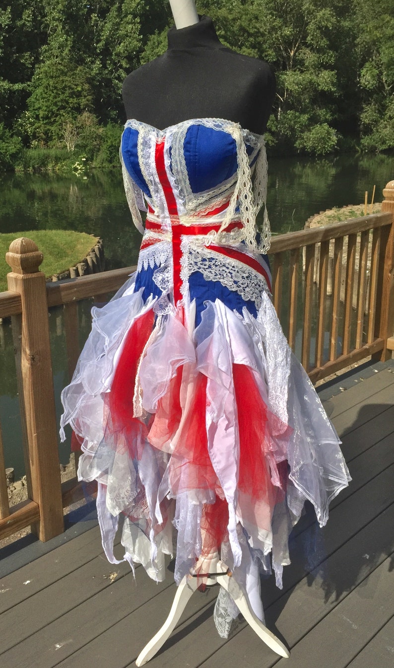 SALE. Union jack dress alternative dress. UK 8 image 3