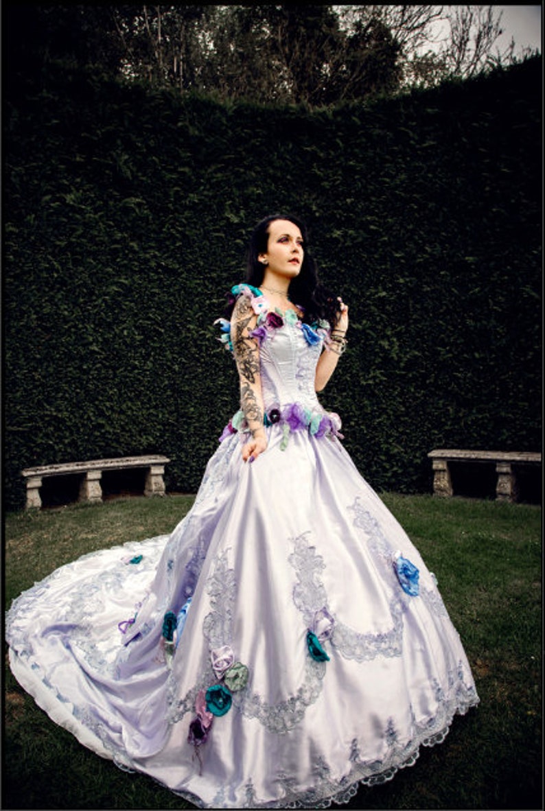 Light Purple and Silver Wedding Dress