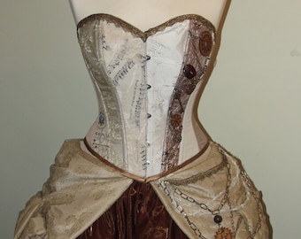 Steampunk wedding dress- steampunk prom dress- alternative wedding dress- Made to measure