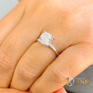 Round Cut Moissanite Engagement Ring Bridal Ring Wedding Ring Anniversary 14k Solid White Gold Four prong set Moissanite Solitaire Ring 1.20