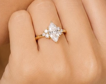 Marquise Cut Diamond Engagement Ring Set In IGI Certified 14k Solid Yellow Gold Wedding Ring Prong Set Bridal Ring Minimalist 1.30ctw