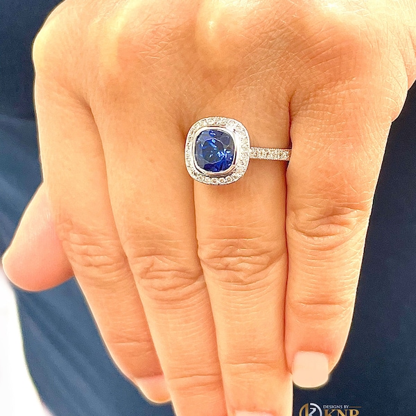 Cushion Cut Sapphire Etsy