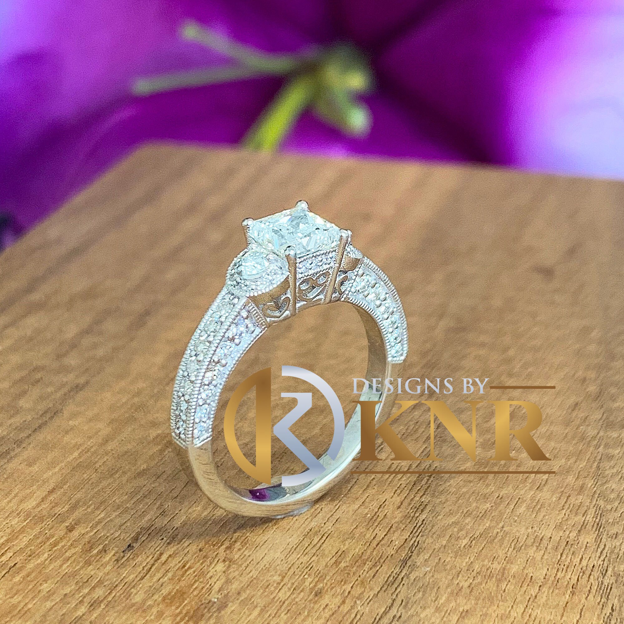 14k Solid Heavy White Gold Princess Cut Forever One Moissanite Etsy