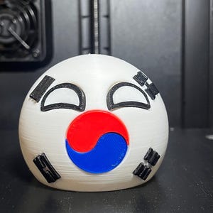 South Korea Country Ball 3d Printed