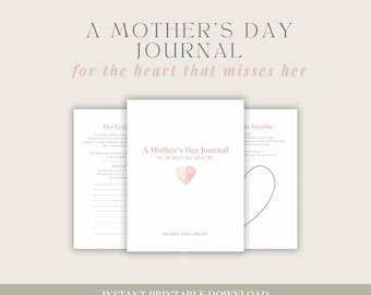 Journal de deuil pour la Fête des Mères | À la mémoire de maman (téléchargement numérique)